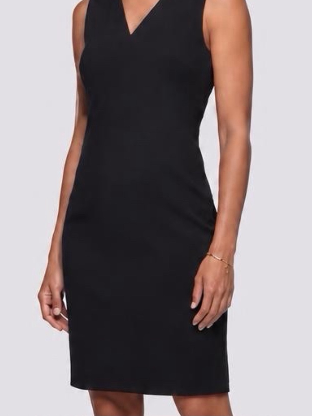Kenneth Cole Black V-Neck Sleeveless Sheath Dress Fitted